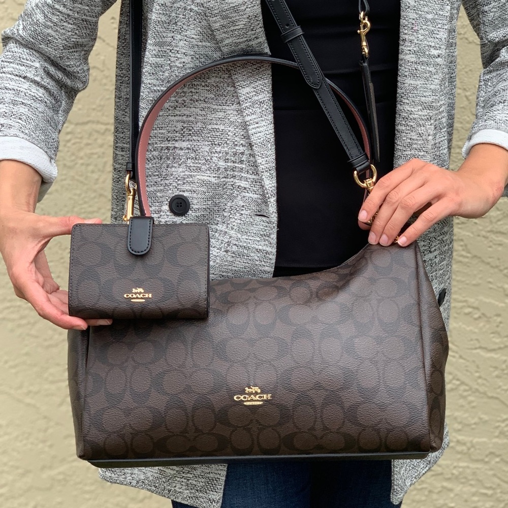 COACH Signature Mia Shoulder / Crossbody Bag Set - Picture 2 of 8